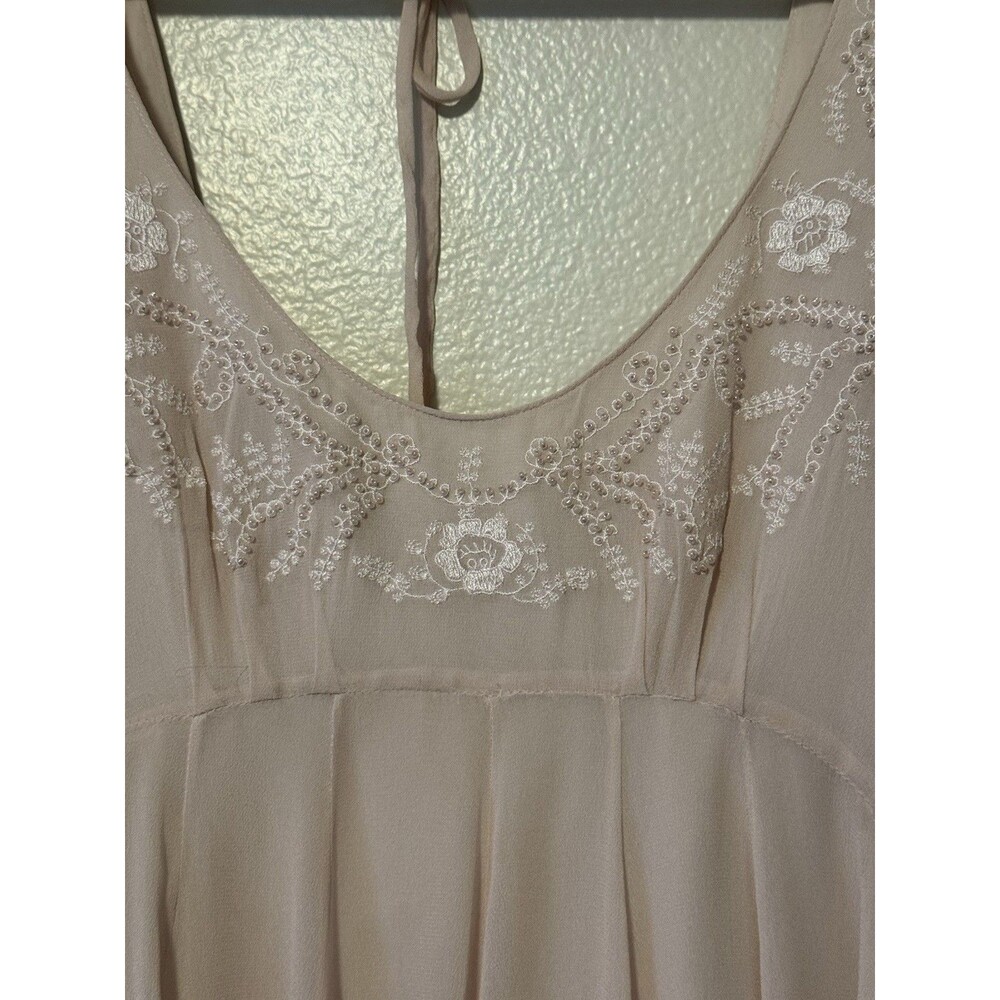 Free People Tatiana Beaded Swing Dress Size 2 Blush Pink Fairy Boho Ethereal - Picture 3 of 14